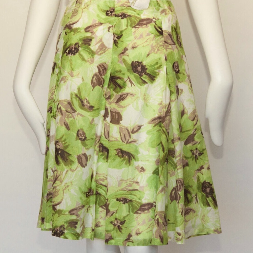 Banana Republic Nature Floral Green Lined Skirt Size 4 Petite - Picture 1 of 5